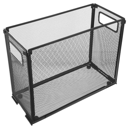 LIOOBO 折りたたみ式メッシュファイル収納ラック 書類整理用デスクオーガナイザー 多機能ファイルホルダー 大容量省スペース設計 オフィ