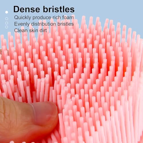 Image of Kimee Silicone Body Scrubber with Dense Soft Bristles, Exfoliating Shower Brush for Deep Cleansing, Rich Foam Bath Massager, Hygienic Quick Dry Body Wash Scrubber for Men Women