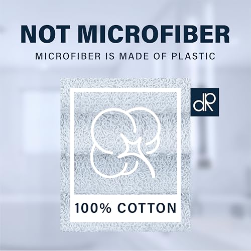 Image of DecorRack 10 Pack 100% Cotton Wash Cloth, Luxurious Soft, 12 x 12 inch Ultra Absorbent, Machine Washable Washcloths, White (10 Pack)