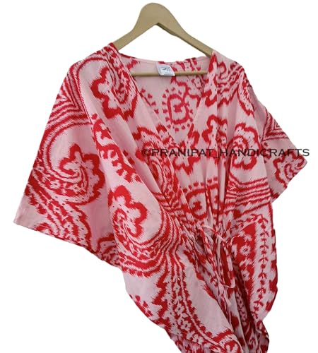 Caftan en coton de qualité supérieure avec imprimé ethnique authentique
