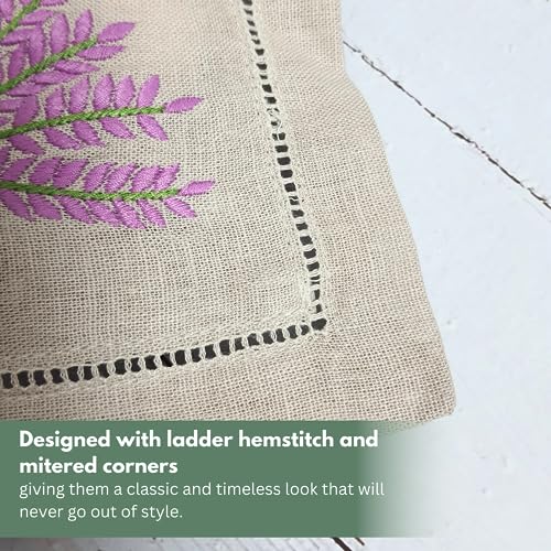Bolsas de Lino Bordadas con Lavanda 6x6 Pulgadas Set 3 miniatura 5