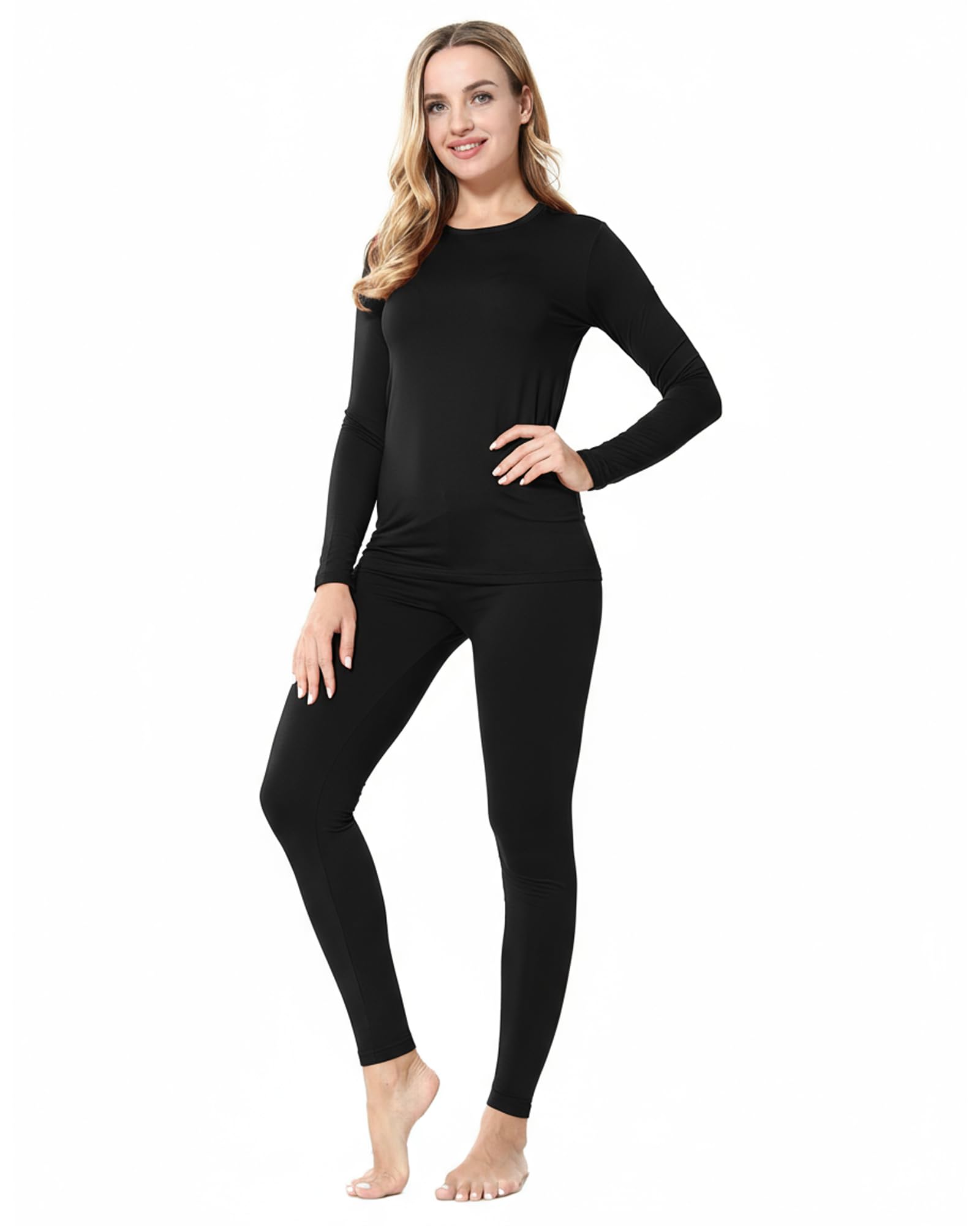 ViCherub Thermal Underwear for Women Fleece Lined Long Johns Base Layer Thermals Top and Bottom Set Cold Weather