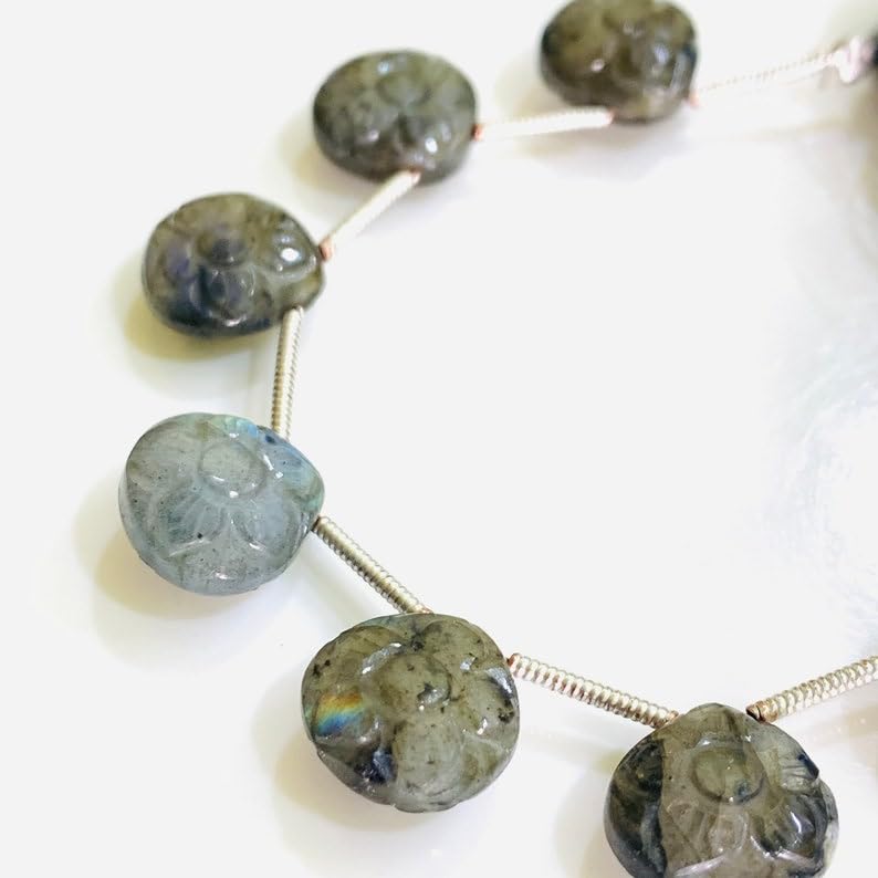 Perles en labradorite sculptée de 11mm, gemmes de qualité supérieure