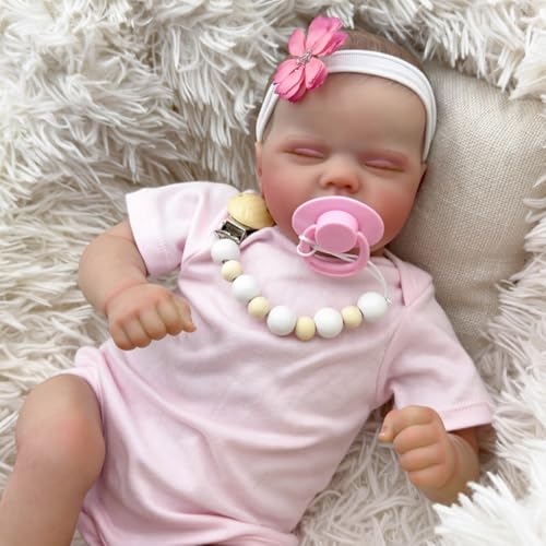 Lonian Reborn Puppen 18 Zoll Soft Body Lifelike-Newborn Baby Sleeping Girl Puppen mit Kleidung und Spielzeug Zubehör Geschenk für Kinder ab 3 Jahren – Bild 3
