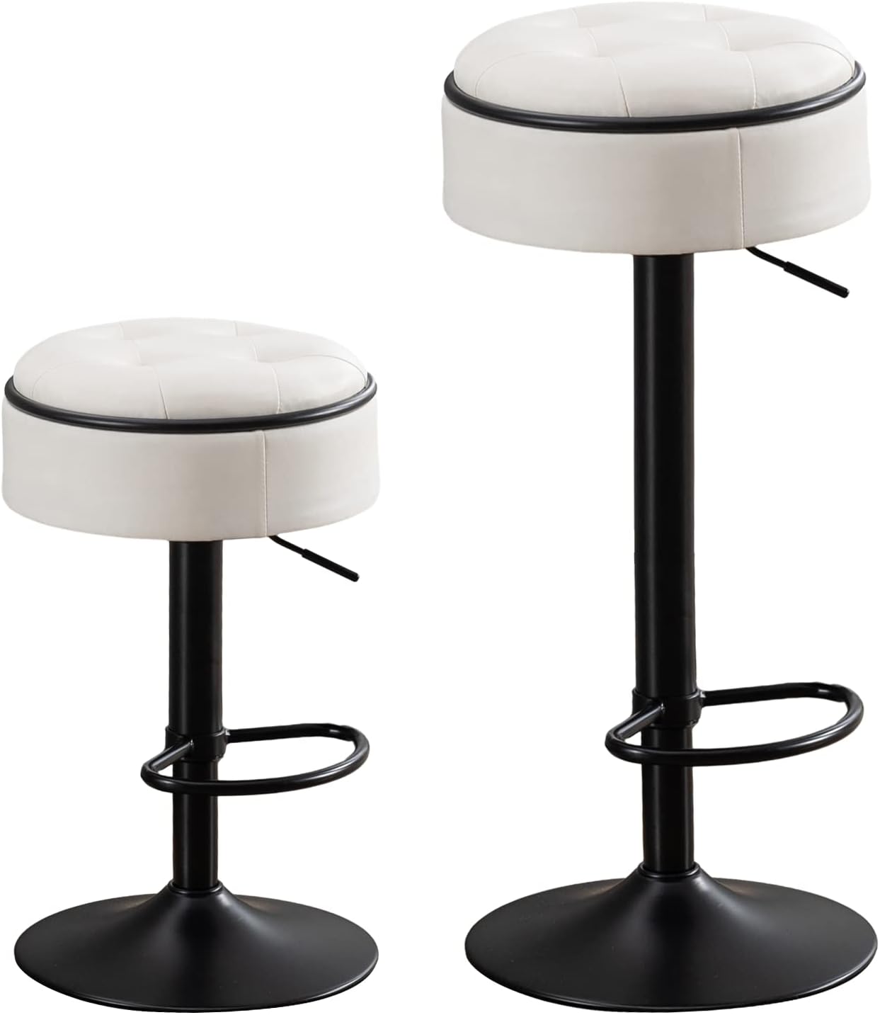 HAPPYGRILL Bar Stools Set of 2, Adjustable Swivel Bar Stool