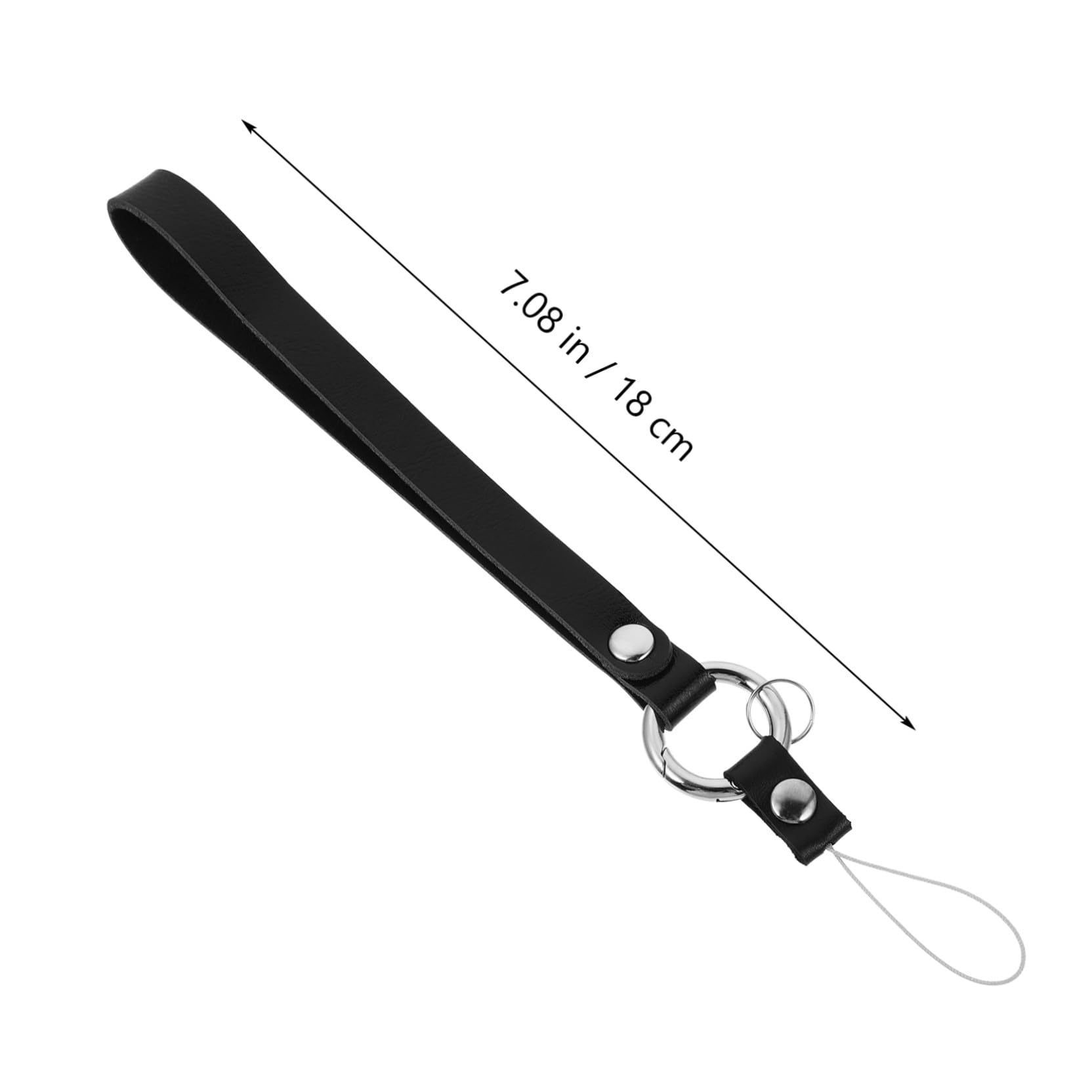 Kamera und Schlüssel Handgelenkschlaufe aus Leder Handy Armband mit Ring Schwarz Vielseitig Kompatibel Abnehmbar und Langlebig