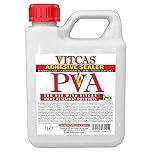 VITCAS 1 liter PVA Adhesive Sealer - For Heat Resistant Plaster - Tile Adhesive - Emulsion Primer - Ready to Use - Easy to Apply - Rapid Drying - High Viscosity