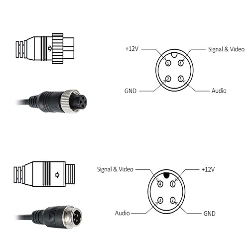 Miniatura 4 de Hxchen - Cable de extensión de vídeo de aviación de 4 pines para coche