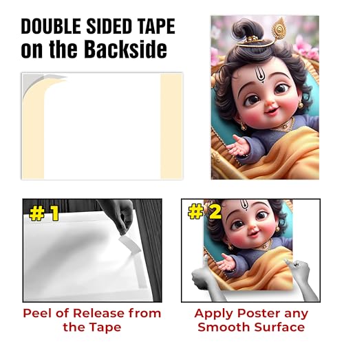 Image of Twinster Bal krishna Posters Photo for Pregnant Women, Baby Poster Self Adhesive (Size 45 cm by 30 cm) Pack of 1 (Design 24)