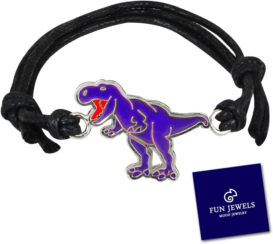 Handmade T-Rex Dinosaur Charm Color Change Mood Bracelet For Boys Girls Dino Jewelry - Image 8