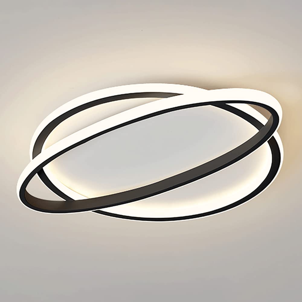 Plafonnier moderne LED 50W noir pour chambre et salon design