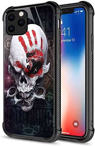 Goodsprout iPhone 12 Pro Max Case,Five Finger Death Punch Skull iPhone 12 Pro Max Cases,Back+Soft Silicone TPU Shock Fall Prevention Protective Case for Apple iPhone 12 Pro Max