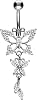 PIERCINGLINE 14 g belly button ring titanium with 925 Silver Butterfly Design - Titanium belly button rings in gold, silver & rosegold