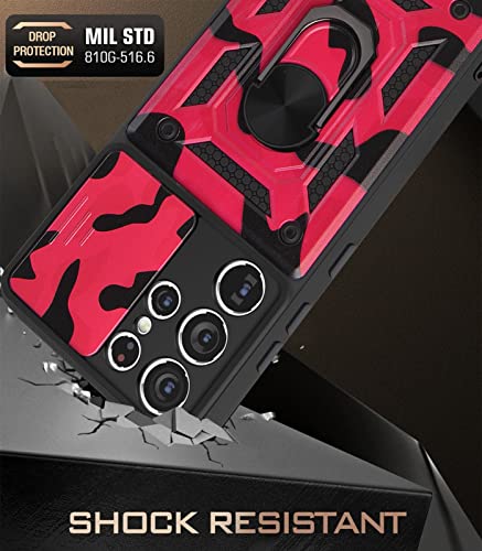 Coque de protection camouflage rigide pour iPhone 11 rouge avec ring holder - 5