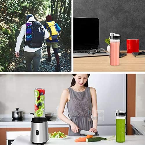 TENSWALLXCJC Mixer Smoothie Maker Portable Blender: 400w Electric Blenders for Smoothies Milkshake Fruit Ice - Juice Food Machine Personal Blend Bottle 600ml X2 & Grinder (JZJ-05)
