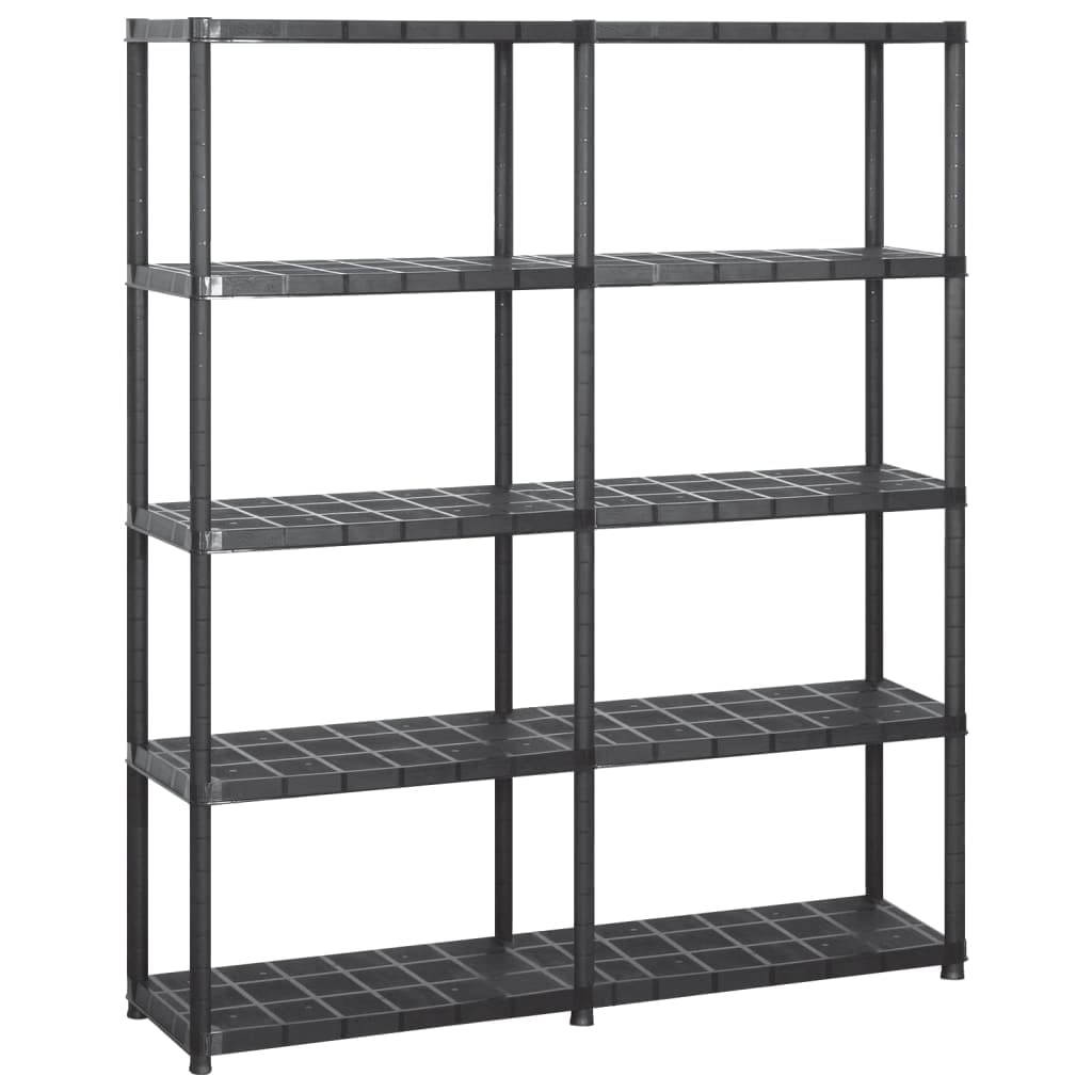 Scaffale portaoggetti a 5 ripiani 170 cm plastica nera 02_0000649