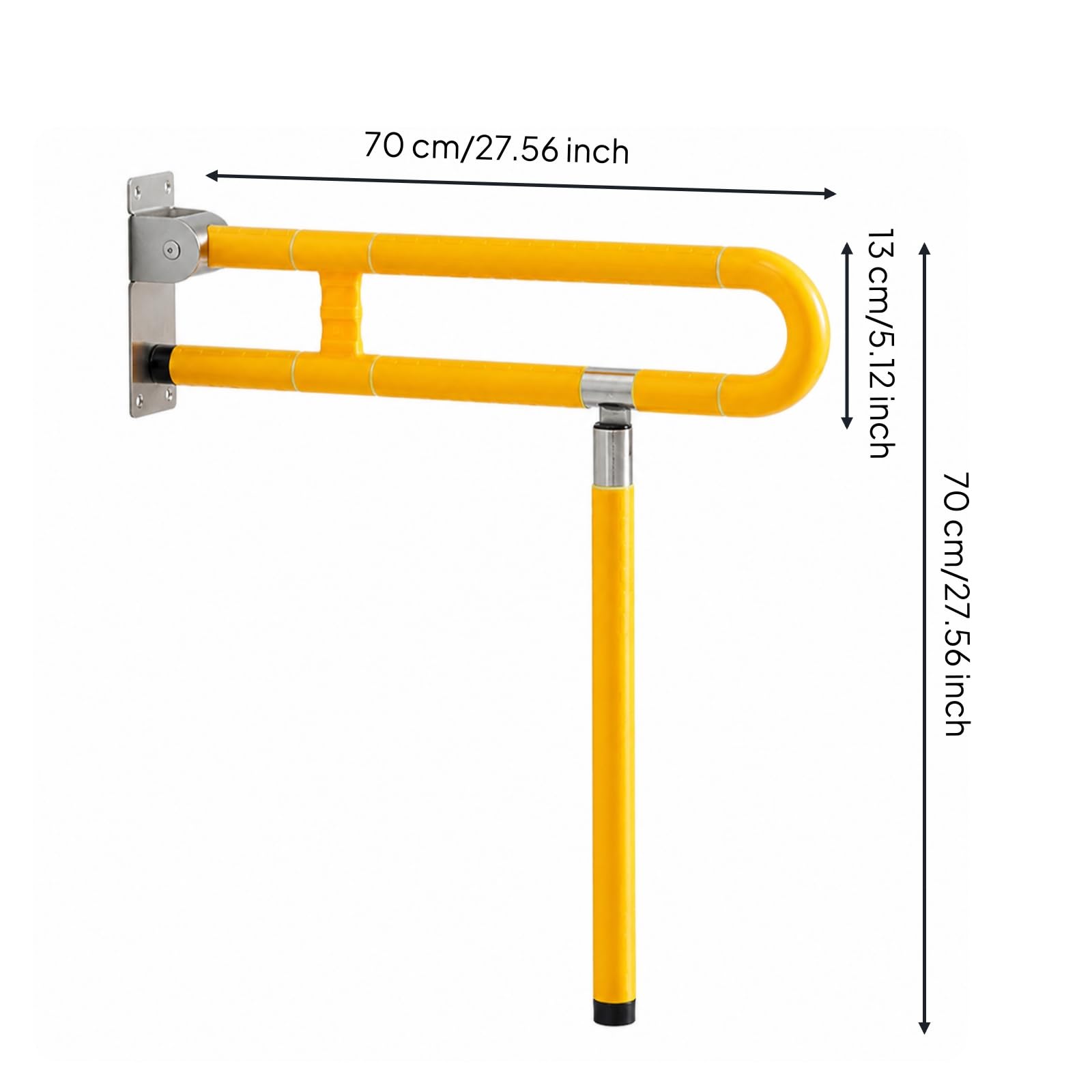 Maniglione Bagno da Parete Corrimano, Giallo, Giallo, size to 6