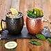 Produktbild XIUJINGHONG 2 Kupfertassen Moscow Mule Mugs Kupfer Becher Becher Mule Becher(450ML Schwarz + Roségold Kupferbecher)