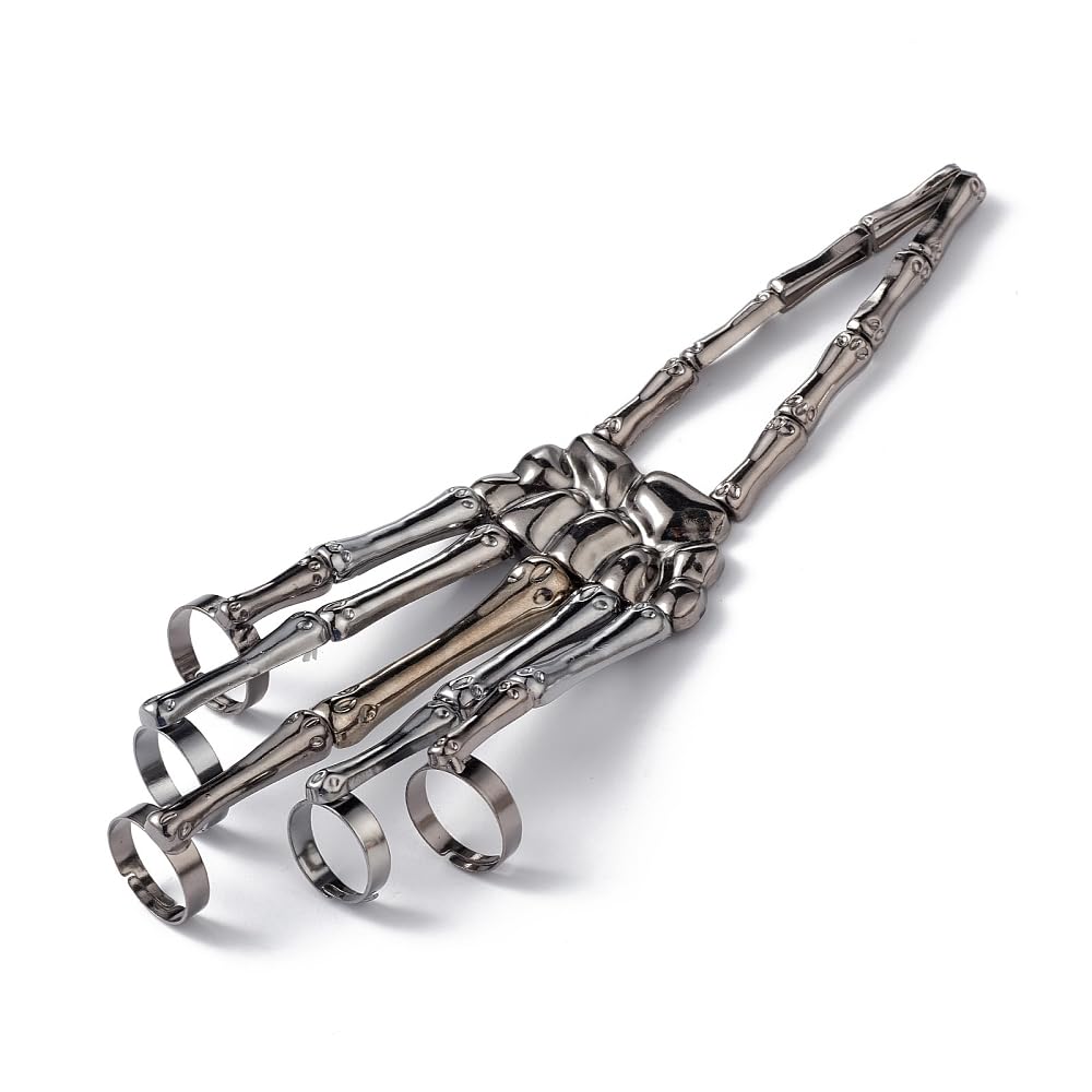 Via Mazzini Alloy Punk Bikers Bones Style Long Full Fingers Ring With Bracelet For Men And Women (Ring0788) Free Size (B0CGZT2GSR) Amazon Price History, Amazon Price Tracker