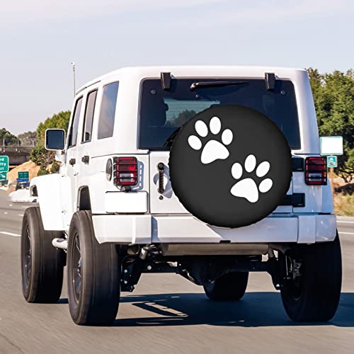 Image of Paw Print Spare Tire Cover Dust-Proof Wheel Tire Cover Fit Trailer, RV, SUV and Many Vehicle 17 Inch