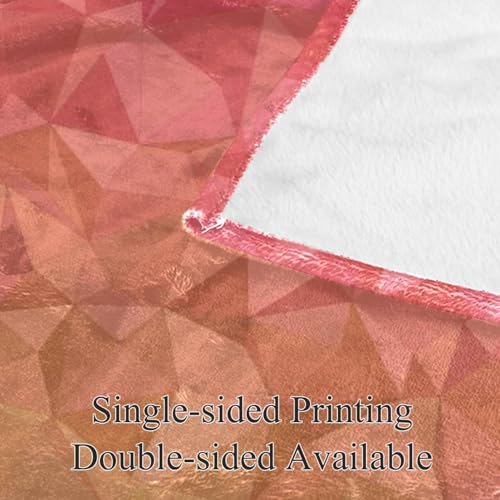 Couverture polaire triangle jaune rose microfibre 150x130 cm