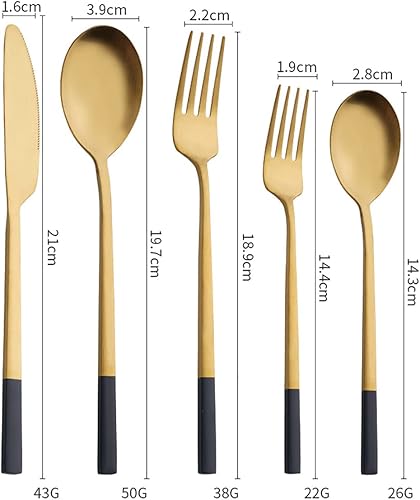 Miniatura 6 de Juego de cubiertos de 40 piezas para 8, juegos de cubiertos de acero inoxidable de grado alimenticio, juego de cubiertos pulidos con espejo incluye