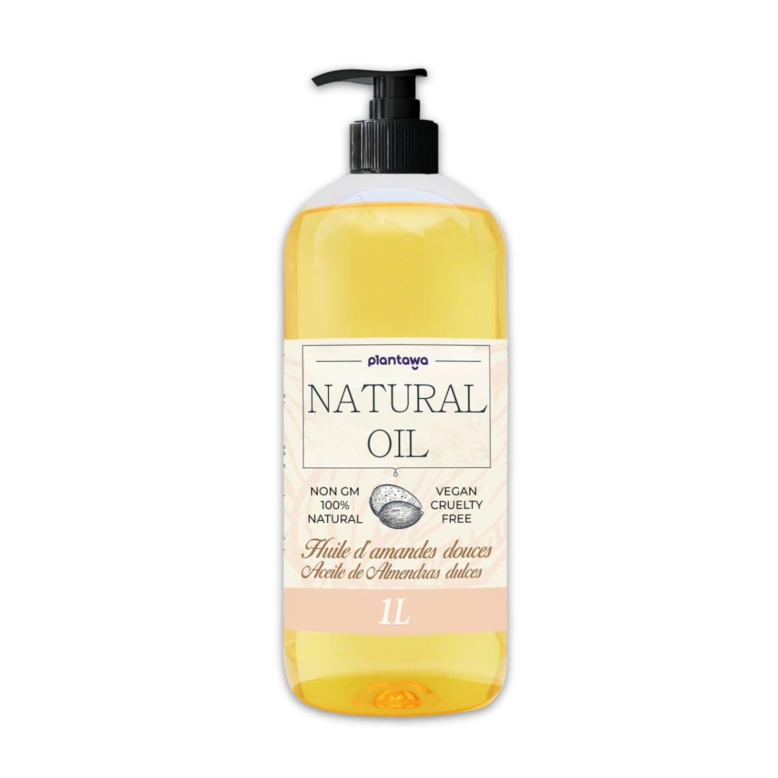 Aceite de Almendras Dulces PLANTAWA 1L Prensado en Frío