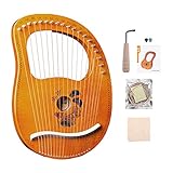 Tragbare Kleine Harfe, 19 Lyre Harfe, Saiteninstrument, Metall Saiten Mahagoni Instrument, Lyre, Einfach Zu Bedienen, Mit Stimmschlüssel Und Saiten Usw,A
