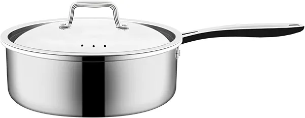 Nuwave Commercial 1.5-Quart Stainless Steel Saucepan with Vented Lid, Tri-Ply Construction, Premium 18/10 Stainless Steel