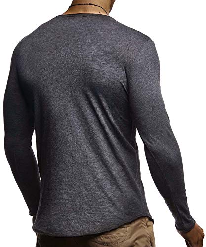 Leif Nelson Men's Modern Basic Longsleeve Crew Neck T-Shirt Hoodie Sweater Slim Fit LN1-801073