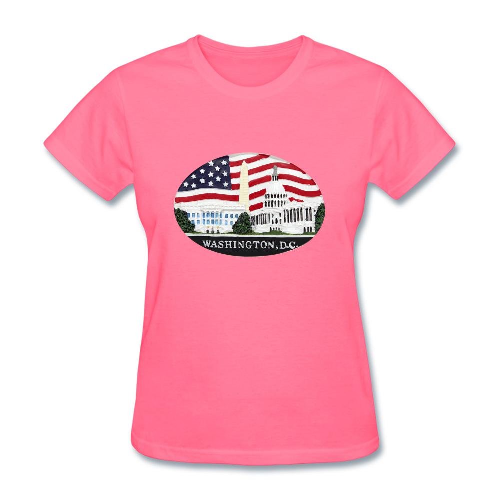 Susyrion Women's U.S. Capitol Washington Flag Basic Short Sleeve T-Shirt XXL