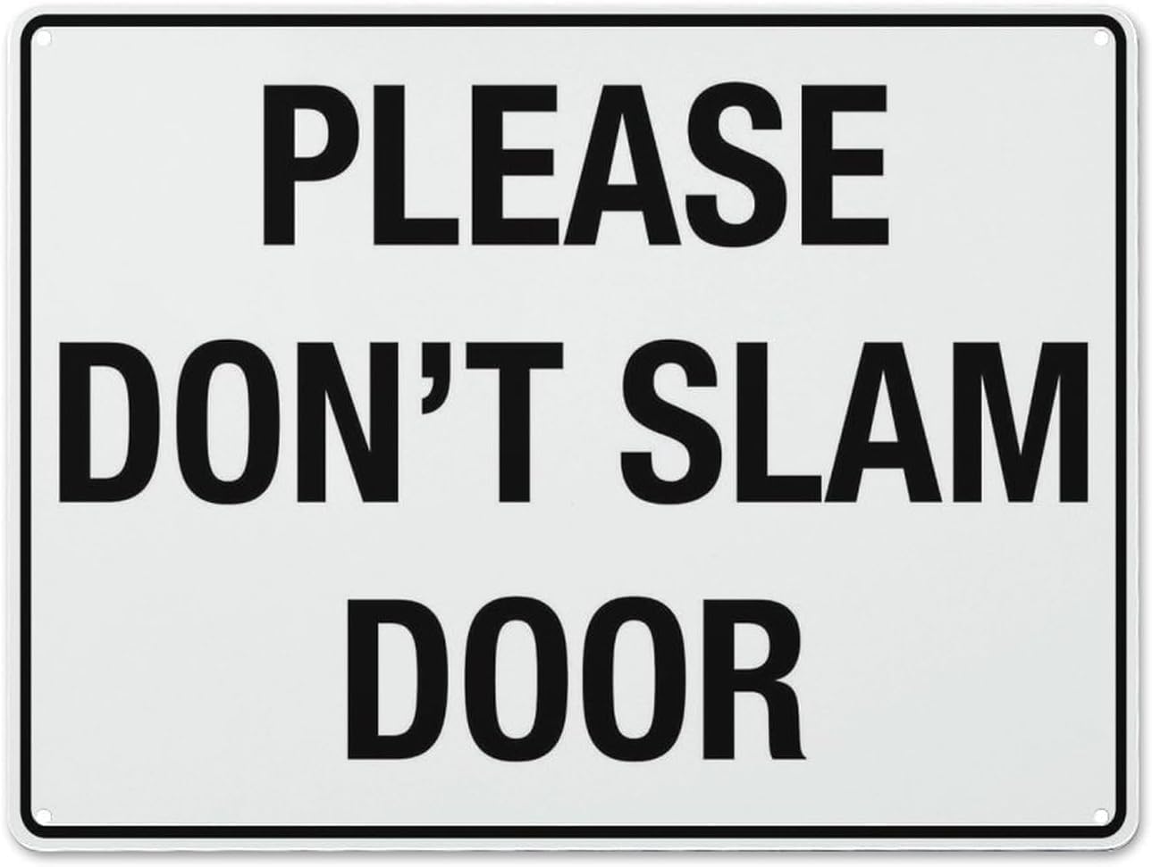 Bdrkldc Colour3 Warning Sign: Please Don T Slam Door, Wall Art Decor Public Vintage Retro Aluminum Metal Sign, Suitable For Offices Homes 12X8 Inch