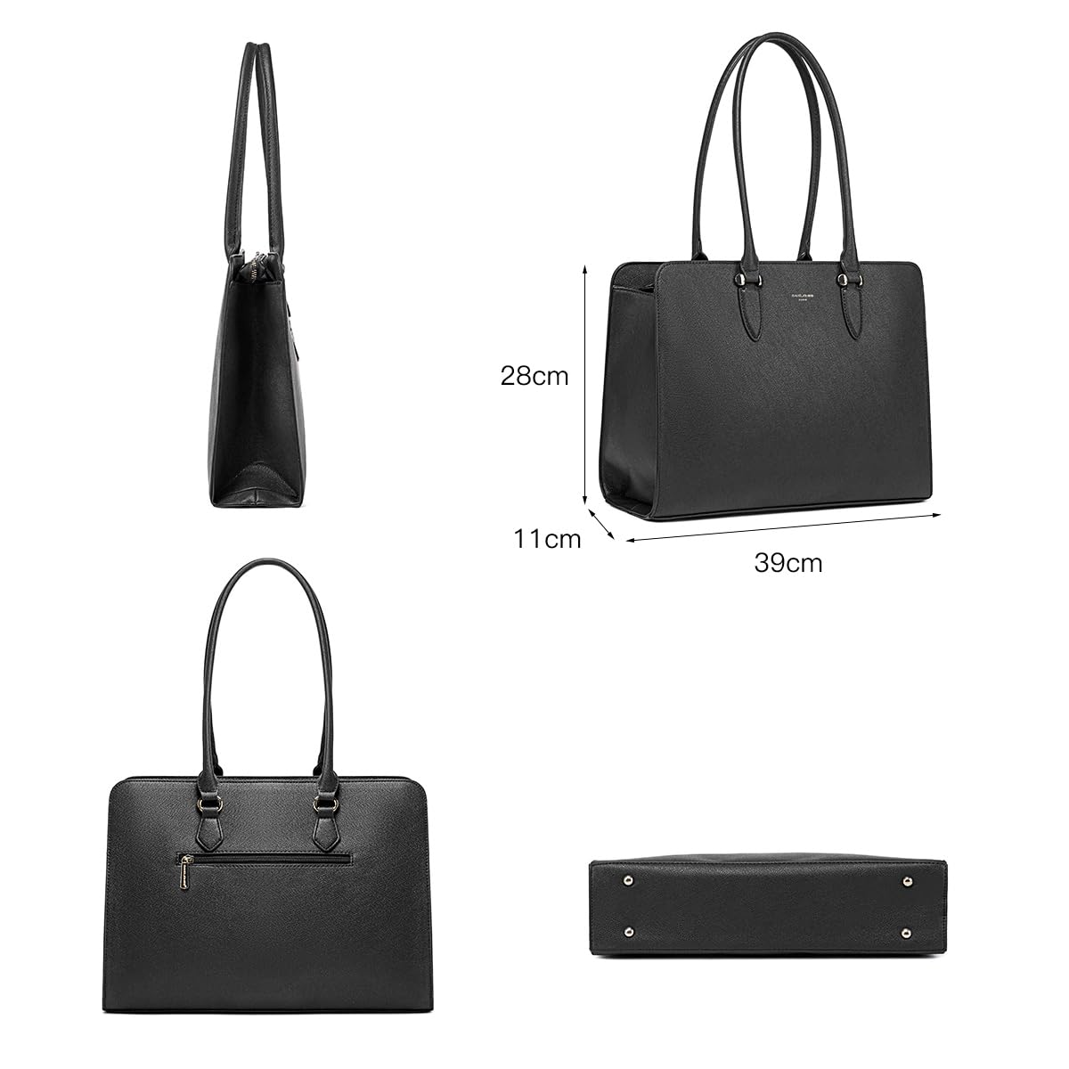 David Jones - Borsa a mano Tote da donna di grandi dimensioni XL - Borsa a spalla lezione scuola lavoro business formato A4 - similpelle PU con manico lungo - Shopper borsa computer