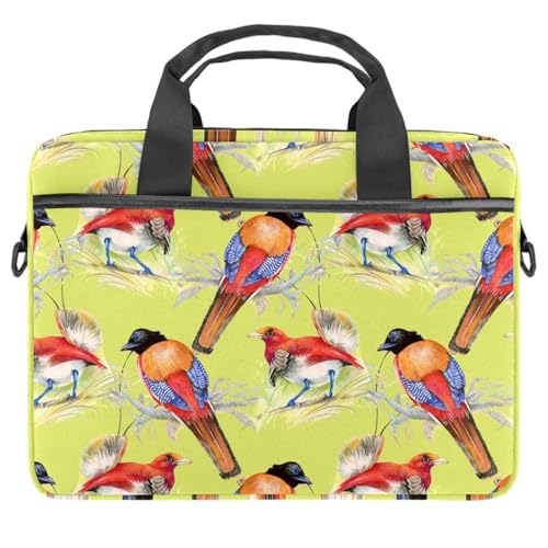 Sacoche pour ordinateur portable 13 pouces motif oiseau au café