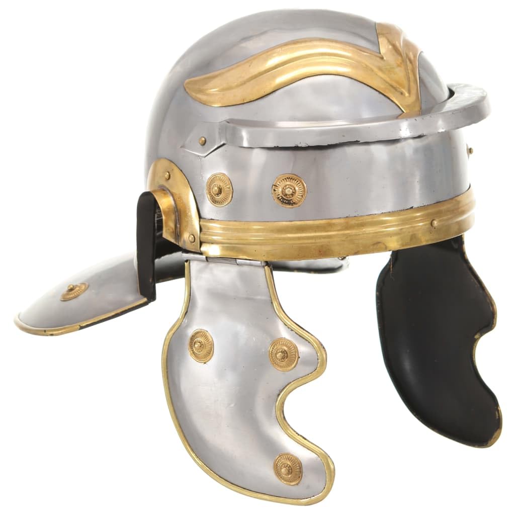 Genérico Réplica de Casco de Soldado Romano rol en Vivo Acero Plateado,Arte y Ocio,Hobbies y Artes Creativas,Coleccionables,Armas coleccionables,Multicolor,2.12 kg,286210