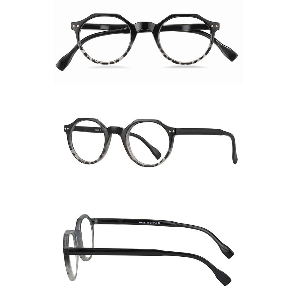 JIETIAN Gafas de Sol fotocromáticas Inteligentes Retro poligonales con Montura Ultraligera y Lentes asféricas de Resina HD para lectura/UV400,C3,+3.0