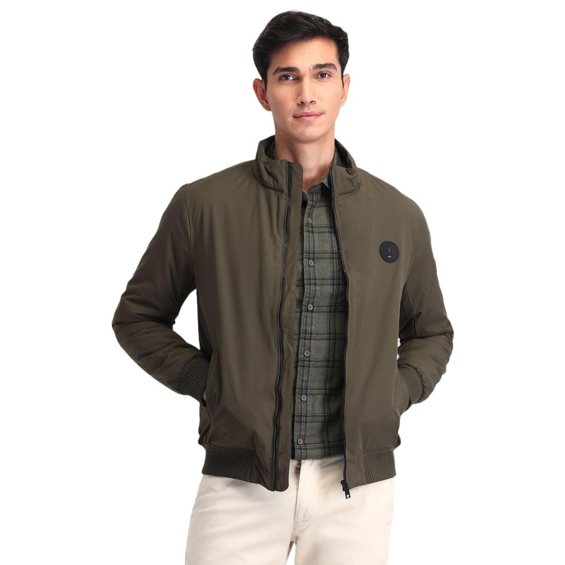 U.S. Polo Assn. Men Polyester Regular Fit Solid Casual Jacket_Usjck586 in neutral
