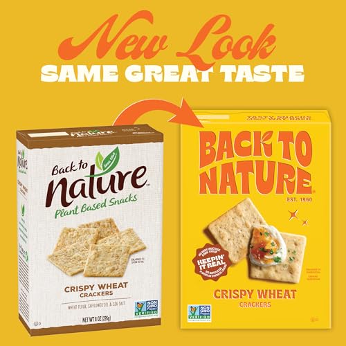 Back to Nature Crispy Wheat Crackers, Non GMO Plant Based Snack, 1pk - image 7