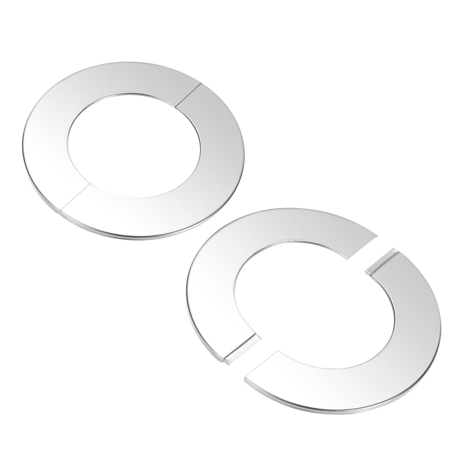 M METERXITY 2-Pack Wall Split Flange, for 3.1 Inch/80mm OD Pipe 304 Stainless Steel Escutcheon Plate Round Self-Adhesive Plumbing Cover Plates for Water Pipe/Faucet