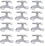 Nuk3y Hinge Pin Heavy Duty Adjustable Door Stop (12 Pack, Chrome)