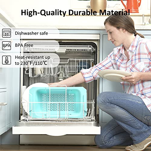 Chasung Expandable Colander Over The Sink, Strainer Basket With Adjustable Handles From 14.2" To 19.4" To Fit Most Sinks, Straining Pasta, Drying Dishes, Rinsing Vegetables And Fruits #TOP4