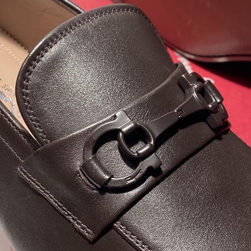 Gancini Brown Hickory Calf Matte Leather Reno Men's Dress Bit Loafers Slip-on Salvatore4