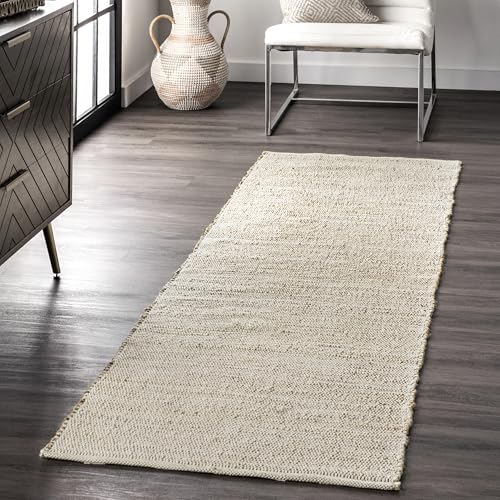 nuLOOM 2'6' x 8' Elfriede Jute & Cotton Hand Woven Area...