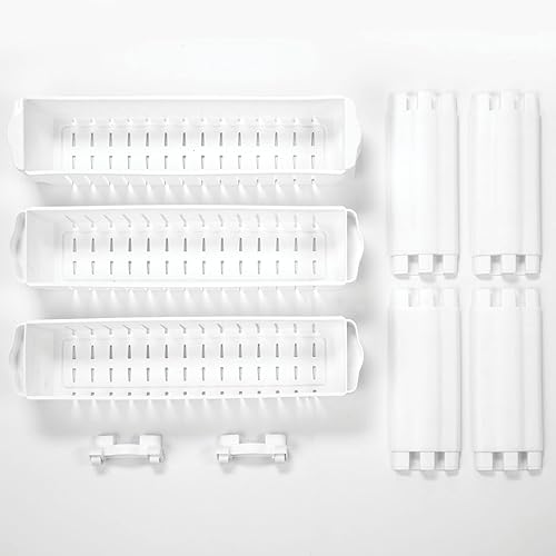 Miniatura 6 de mDesign Carrito de lavandería con ruedas de plástico delgado, organizador de almacenamiento portátil, ruedas de fácil deslizamiento y 3 estantes