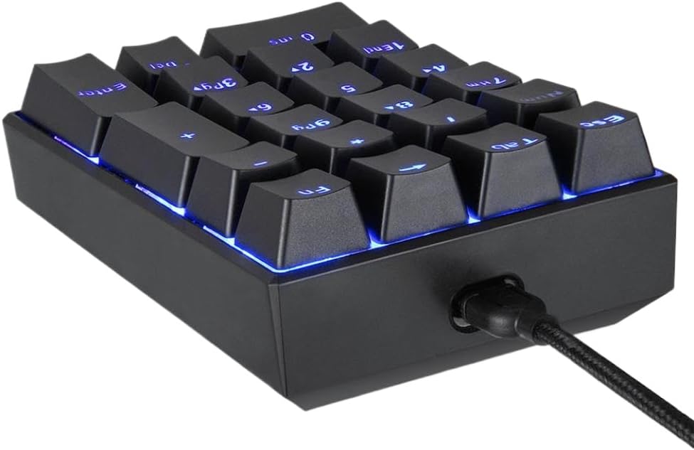 Mechanical Numeric Keypad USB Wired Numpad LED Backlight Gaming Keyboard Red Switch Extended Layout Compatible with PC Laptops