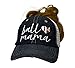 Cocomo Soul Womens Ball Mama Hat | Ball Mom Messy Bun Top Ponytail Hat | Baseball Mom Hat | Football Mom Hat | Half Baseball Half Football Hat 605 Dark Grey