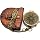 Brújula de bolsillo grabada en latón con cadena y estuche de cuero – Herramienta vintage impermeable para navegación en camping, caza, escalada y actividades al aire libre – Regalo pirata para hombres miniatura 7