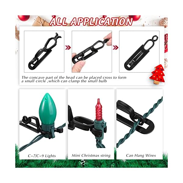 40 pieces christmas light clips light gutter shingle clips plastic c7 c9 light clip for christmas party decorations - image 5