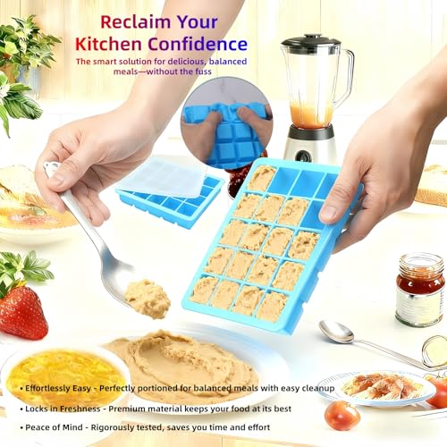Bandejas de silicona para hielo con tapa, 20 cavidades miniatura 7