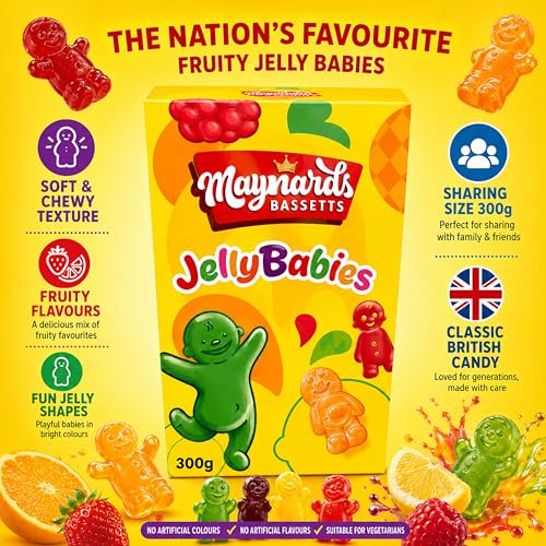 Maynards Bassetts Jelly Babies Sweets Carton 300g miniatura 3